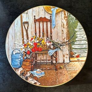 Norman Rockwell Decorative 10.5” Plate with Spring Flowers Design 1979.